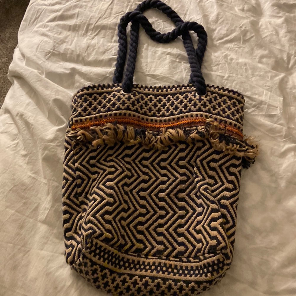 Jute boho beach bag